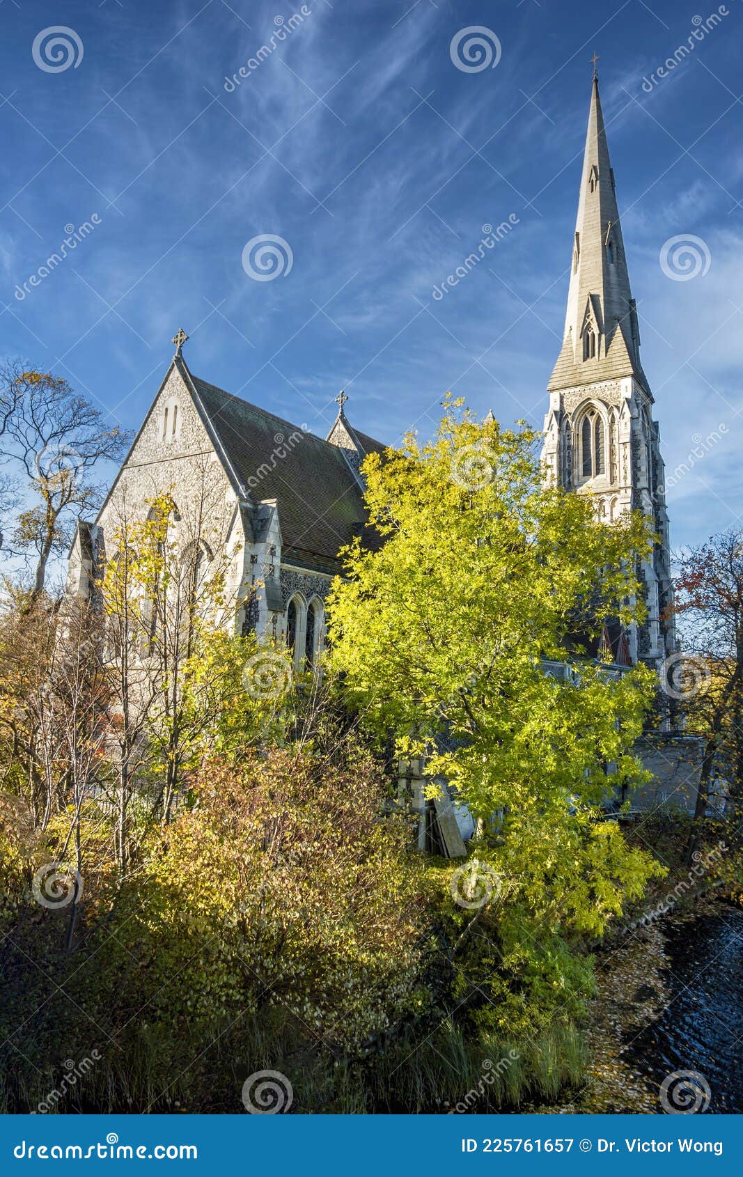 view of st. albanÃ¢â¬â¢s church from gefionbroen bridge